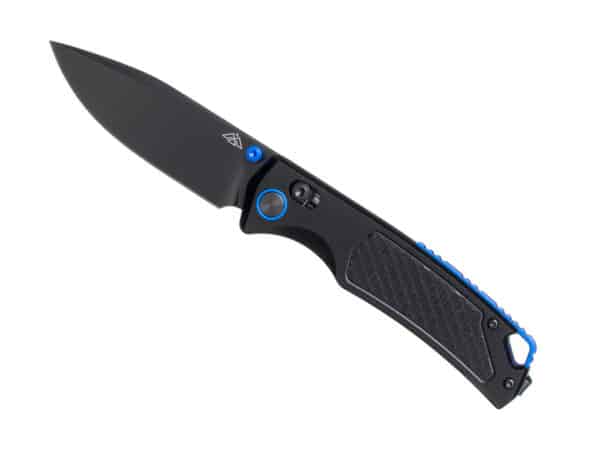 Black Eagle Fuji Midnight Black EDC-zakmes met zwart gecoat lemmet en denim micarta handgreep|Black Eagle Fuji Midnight Black EDC-zakmes met zwart gecoat lemmet en denim micarta handgreep rechts|Black Eagle Fuji Midnight Black EDC-zakmes met zwart gecoat lemmet en denim micarta handgreep knik|Black Eagle Fuji Midnight Black EDC-zakmes met zwart gecoat lemmet en denim micarta handgreep open|Black Eagle Fuji Midnight Black EDC-zakmes met zwart gecoat lemmet en denim micarta handgreep verpakking
