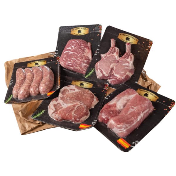 Duroc proefpakket|Duroc ribeye|Duroc Presa||duroc rack close up|Duroc Burgers|Varkenshaas Duroc|Racks Duroc