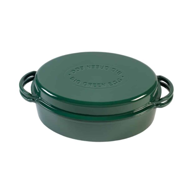 Ovale|groene braadpan voor de Big Green Egg Large
