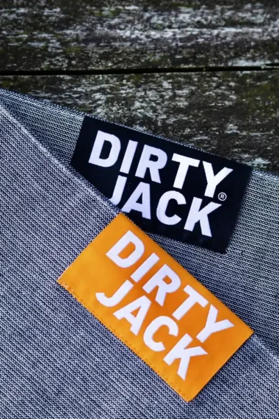 DIRTY JACK kookdoek Charcoal Black label dubbel geweven katoen (ca. 55 x 65 cm na wassing)