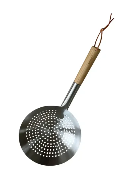 Hot Wok schuimspaan HW6012 RVS met houten handvat